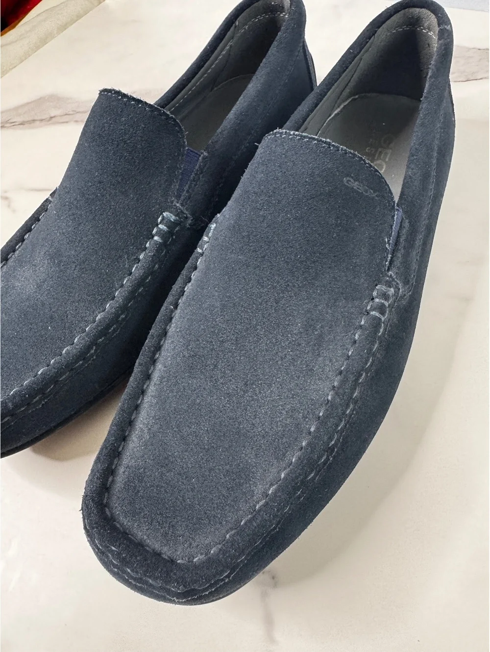 Geox Respira Men’s Navy Suede Driving Loafers Slip On Moc Toe US 11 New